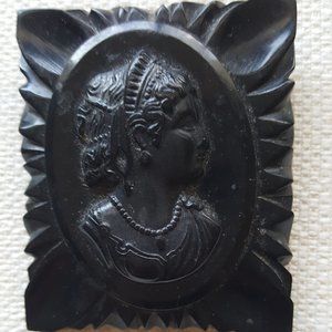 Bakelite Cameo Brooch and Bakelite Button